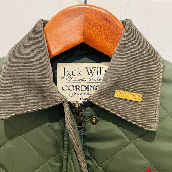 Jack Wills Dark Green Olive Nylon Quilted Jacket US 4 /UK 8 British Countryside - Picture 3 of 16